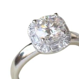 Stunning Silver Cushion Cut CZ Ring Various Sizes Available